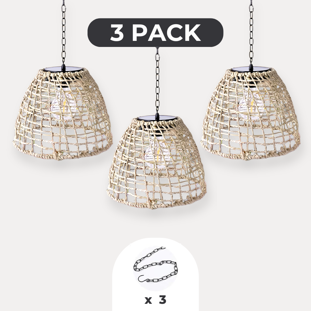 NordikHome™ Solar Woven Hanging Lamp
