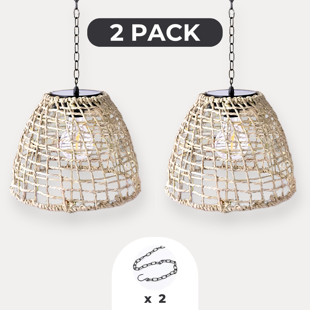 NordikHome™ Solar Woven Hanging Lamp
